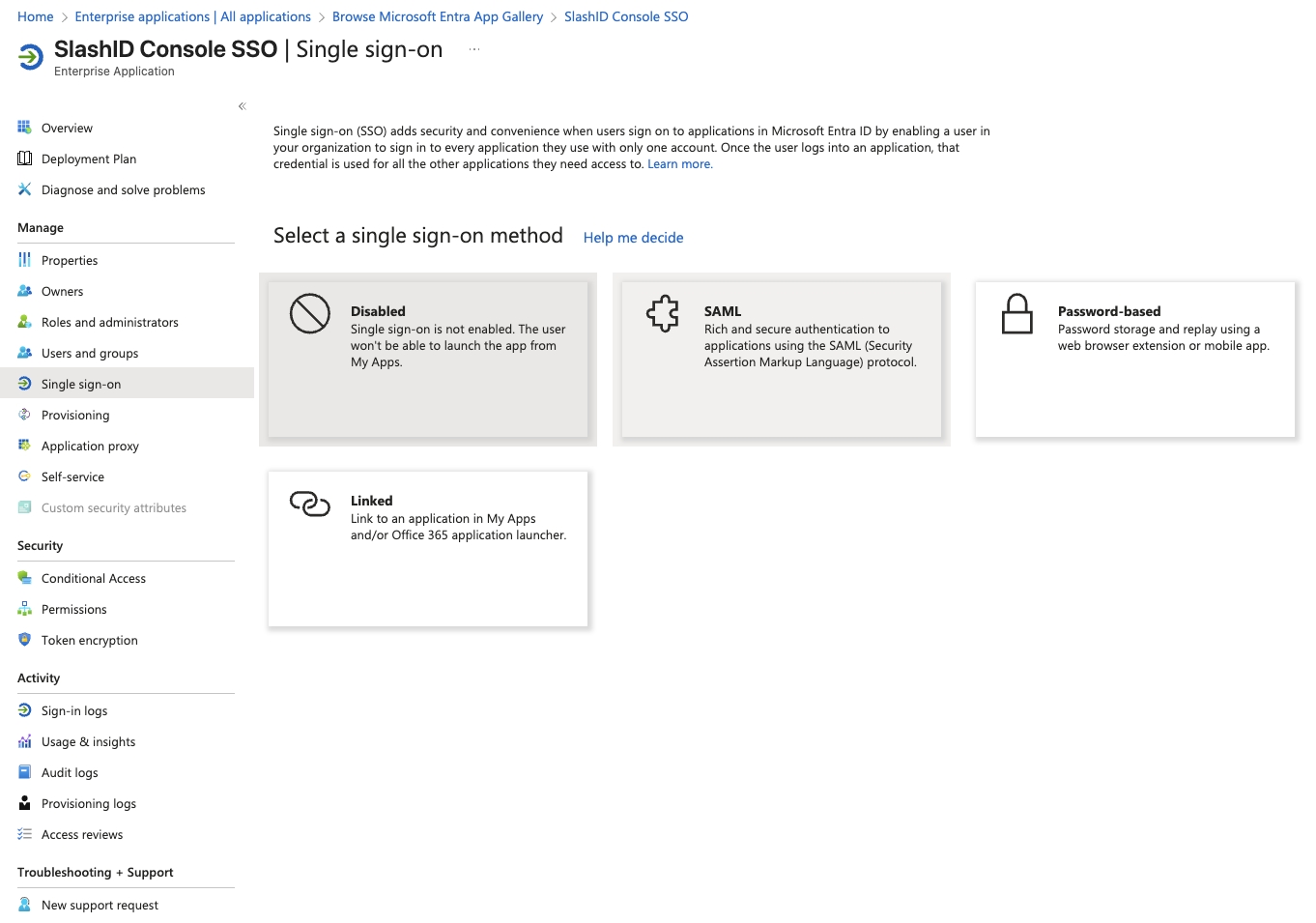 Entra - Choose SAML